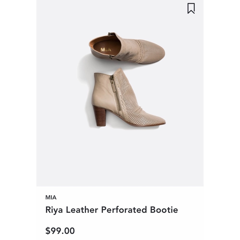 MIA Riya Leather Perforated Bootie